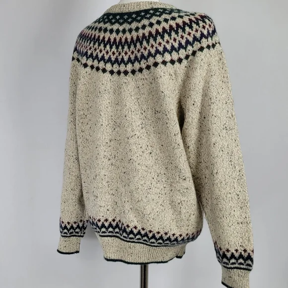 Vintage Northern Reflections Fair Isle Wool Sweater Large Nordic Knit Pullover - Picture 9 of 15